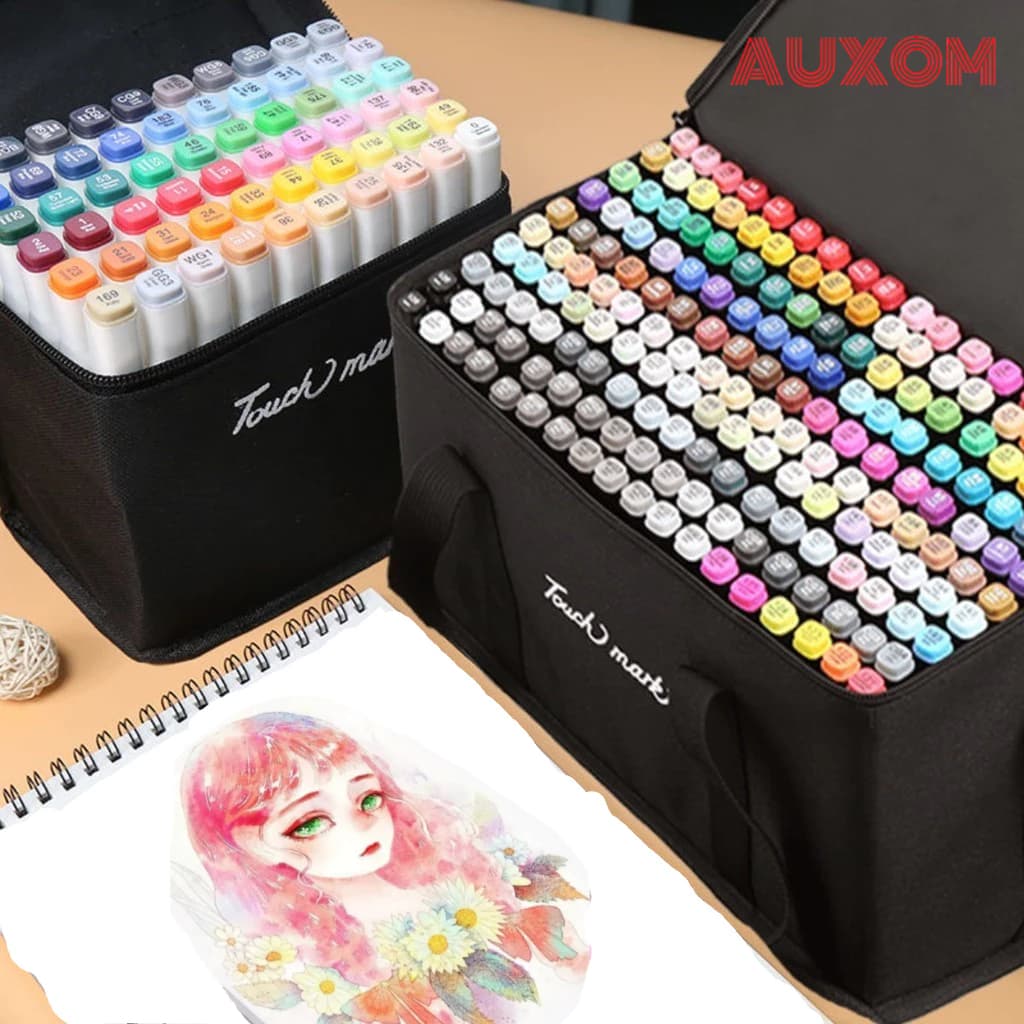 24/36/48/60/80 Cores Marcadores Caneta Marcadora de Ponta Dupla Branco