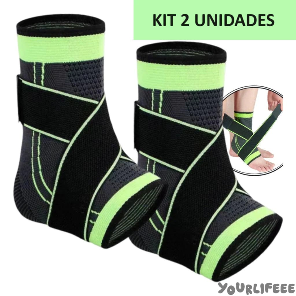 Kit 2 Tornozeleira de Compressão Ortopédica Estabilizadora Exercícios Fitness Esportes