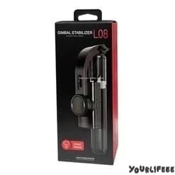 Gimbal Selfie Bastão Aço | Estabilizador Bluetooth para Viagens | 360° Rotação Livre