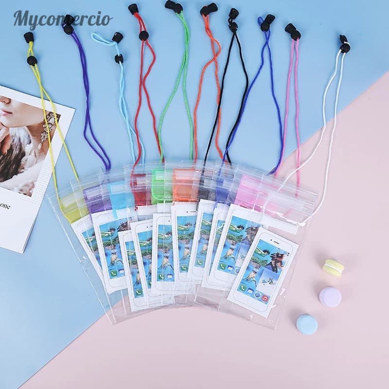 kit 2 Capinhas Capa De Celular À Prova D'água Proteção Impermeável Mergulhos Aquáticas Chuva