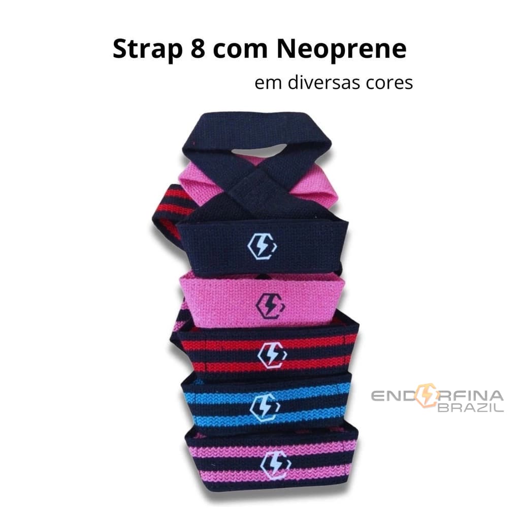 Par Strap Oito Luva c/NEOPRENE Academia Musculação Treino Pesado