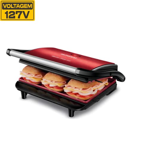 Press Grill Master Vermelho/Inox Mondial  PG-01-RC 127v