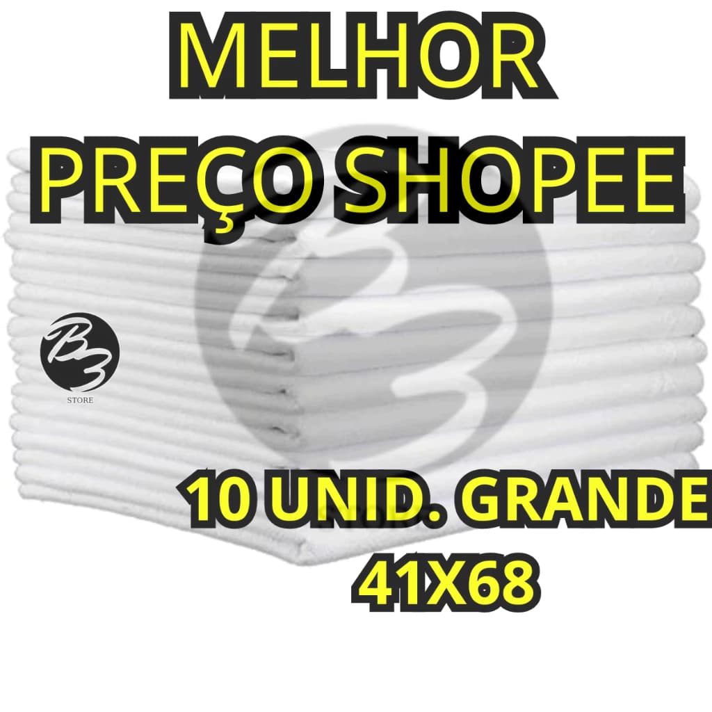 Kit 10 Pano de Prato Branco Liso 100% Algodão 40x68 cm GRANDE Cozinha Copa Atacado Absorvente