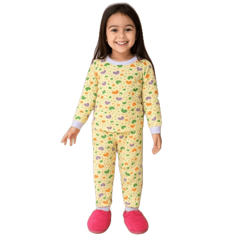 Pijama infantil em malha de algodão