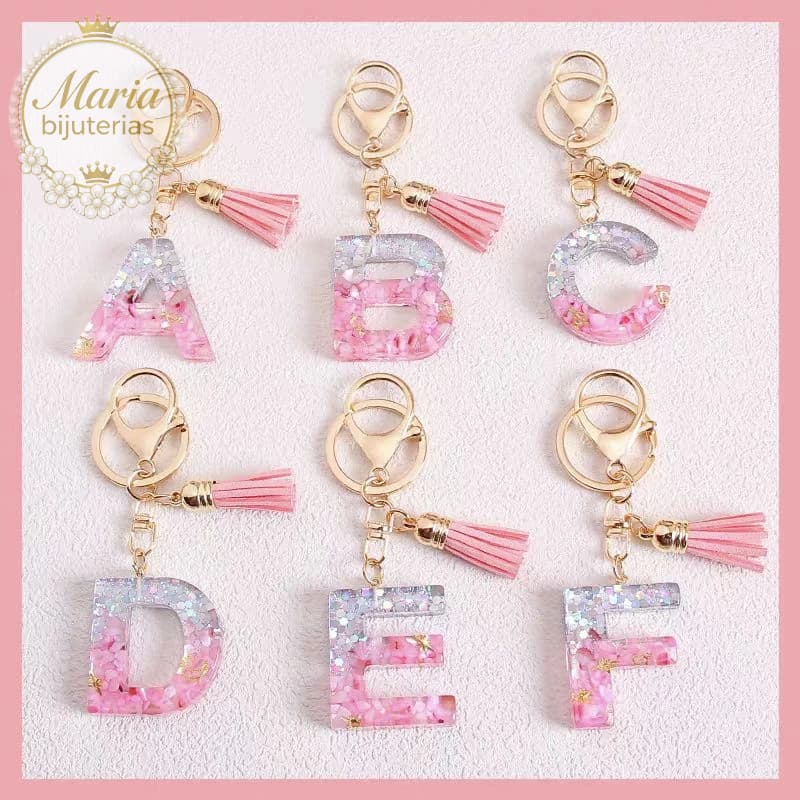 A-Z letra chaveiro de letra acrílico（envia aleatória）