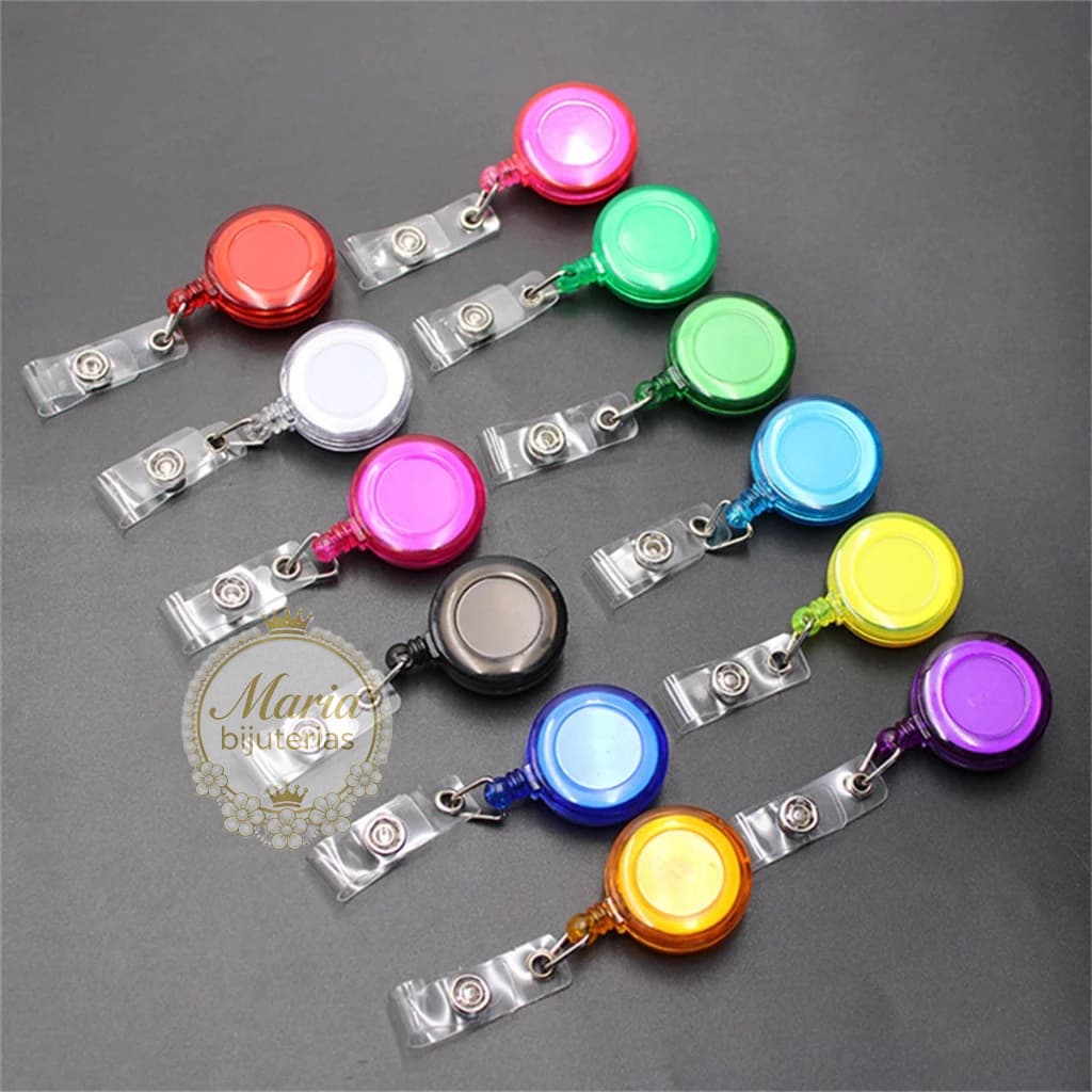 10 un Porta Crachá Retrátil Roller Clip