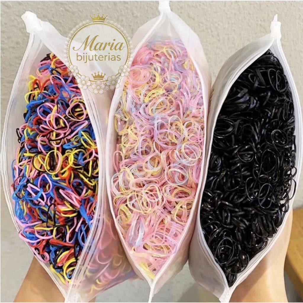 2000 Peças Bolsa Elástico De Cabelo Feminino Descartável Multicolorido