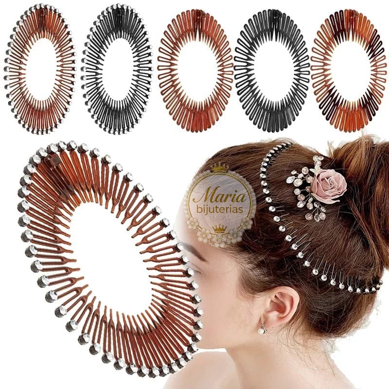 Kit 3/6/12 Faixa de cabelo Flexível Pente Headband prondo entregar