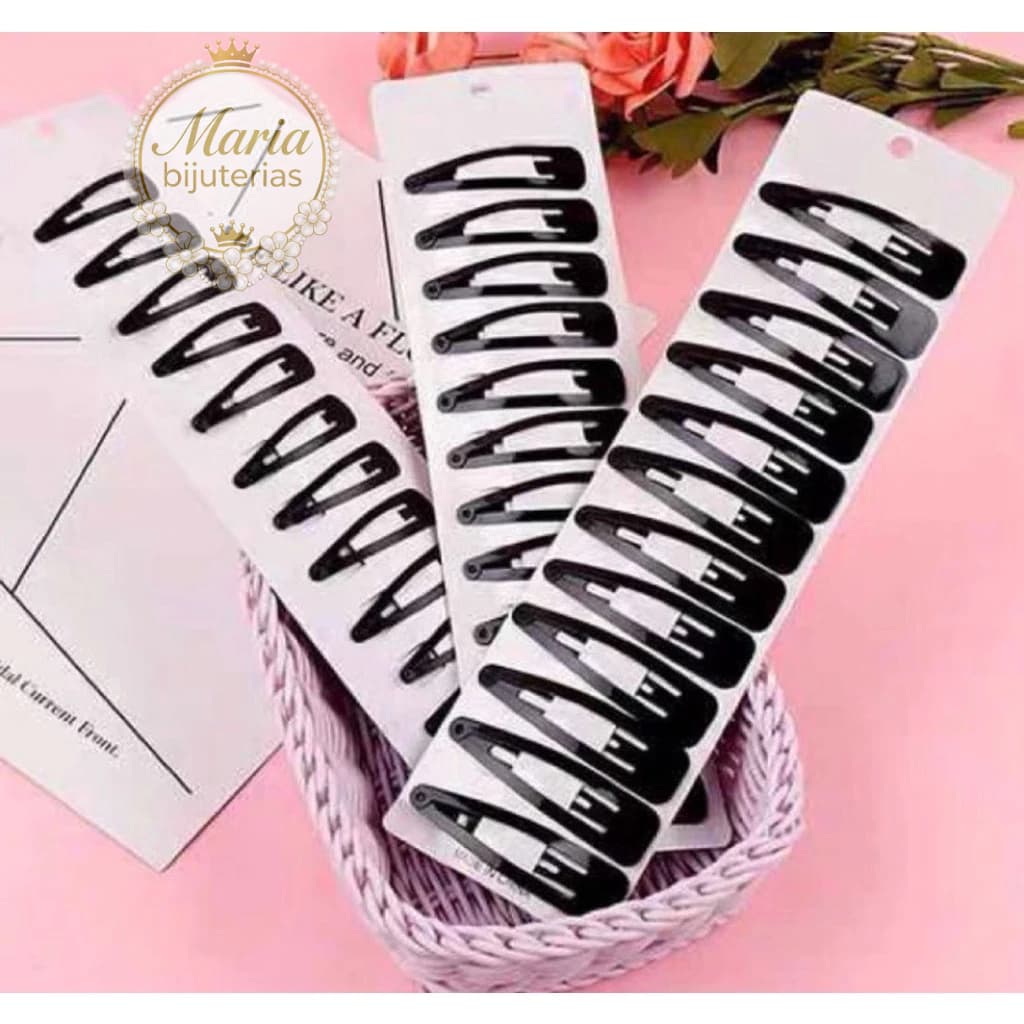 Kit 36/72/144  Tic Tac na cores Preto  Presilha Prendedor De Cabelo pronto entrega