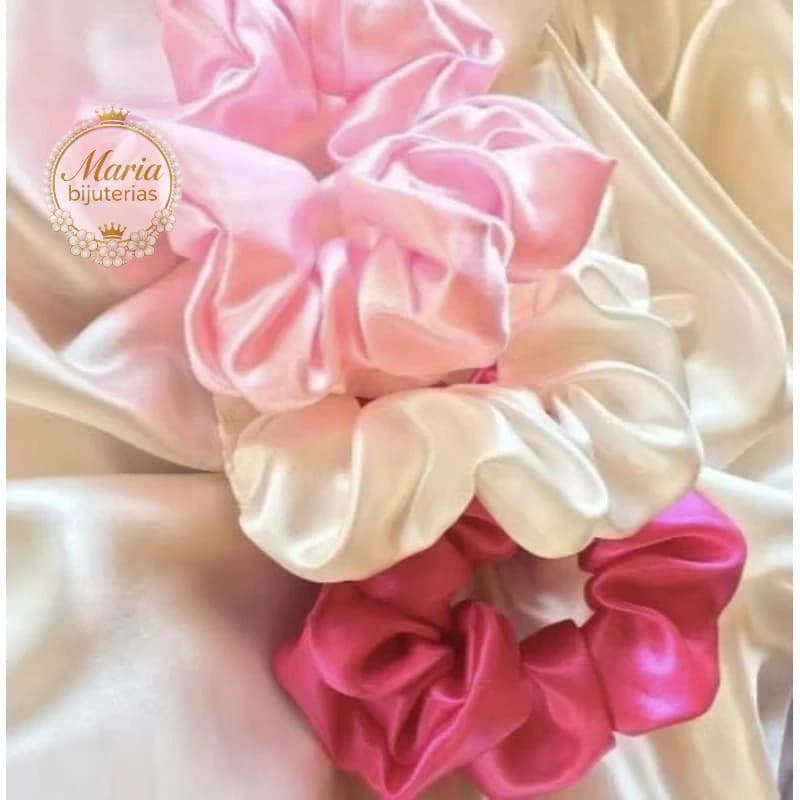 Kit 3/6/12 Xuxinha de Cetim Anti frizz acessório para cabelo cor aleatorio