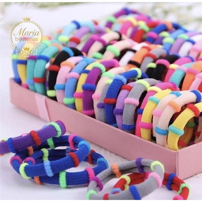 Kit  36/72 Xuxinha elastico de Cabelo Colorido Listradro Envio Imediato
