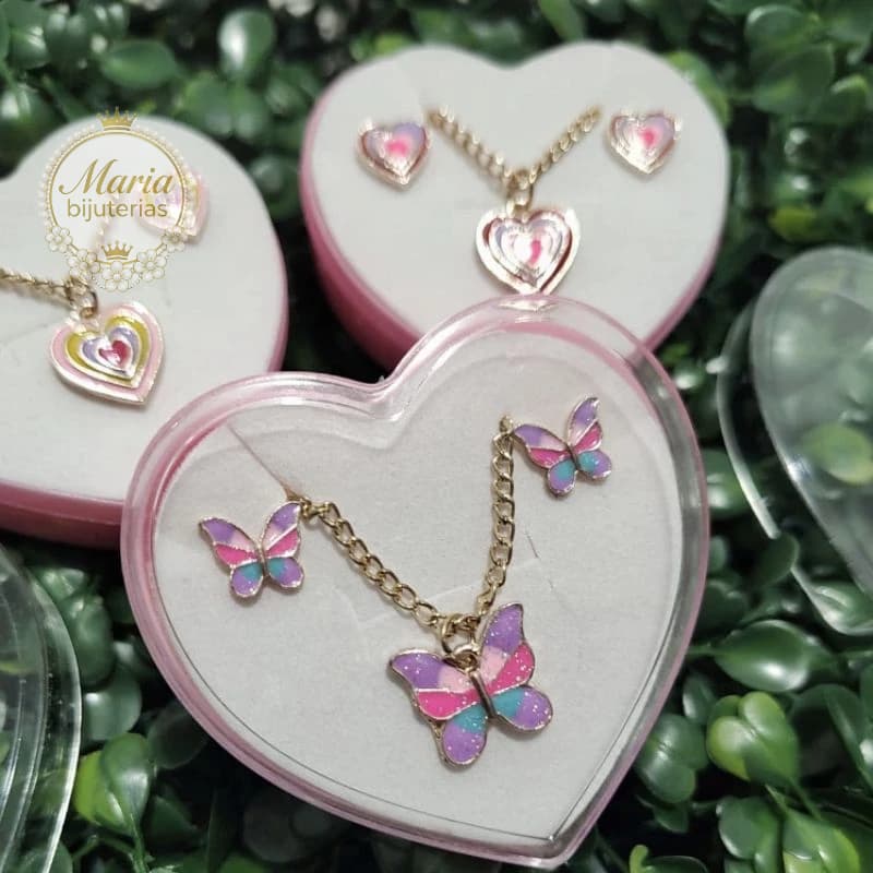 Kit Colar e Brincos Infantil menina brinco infantil colar infantil brinco de criança Dourado Com pingente Lindo Sortidos