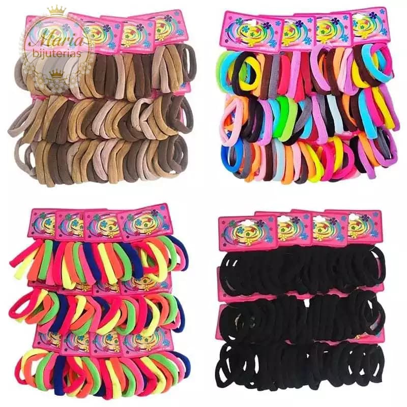 Kit 36/72 Elásticos Xuxinha Cabelo rabico Pacote Cores Mescladas