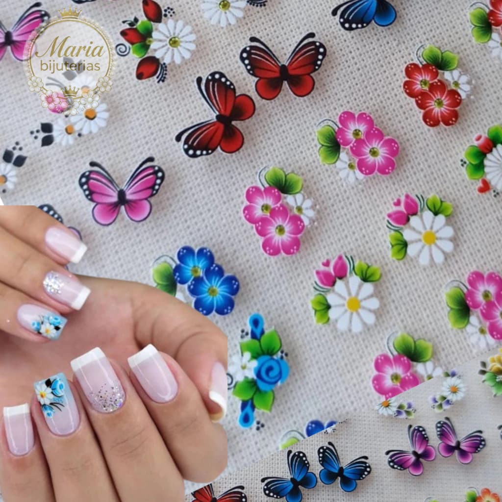 100 adesivos de unha 3d com pedrinha pedras artesanais bonita adesivos