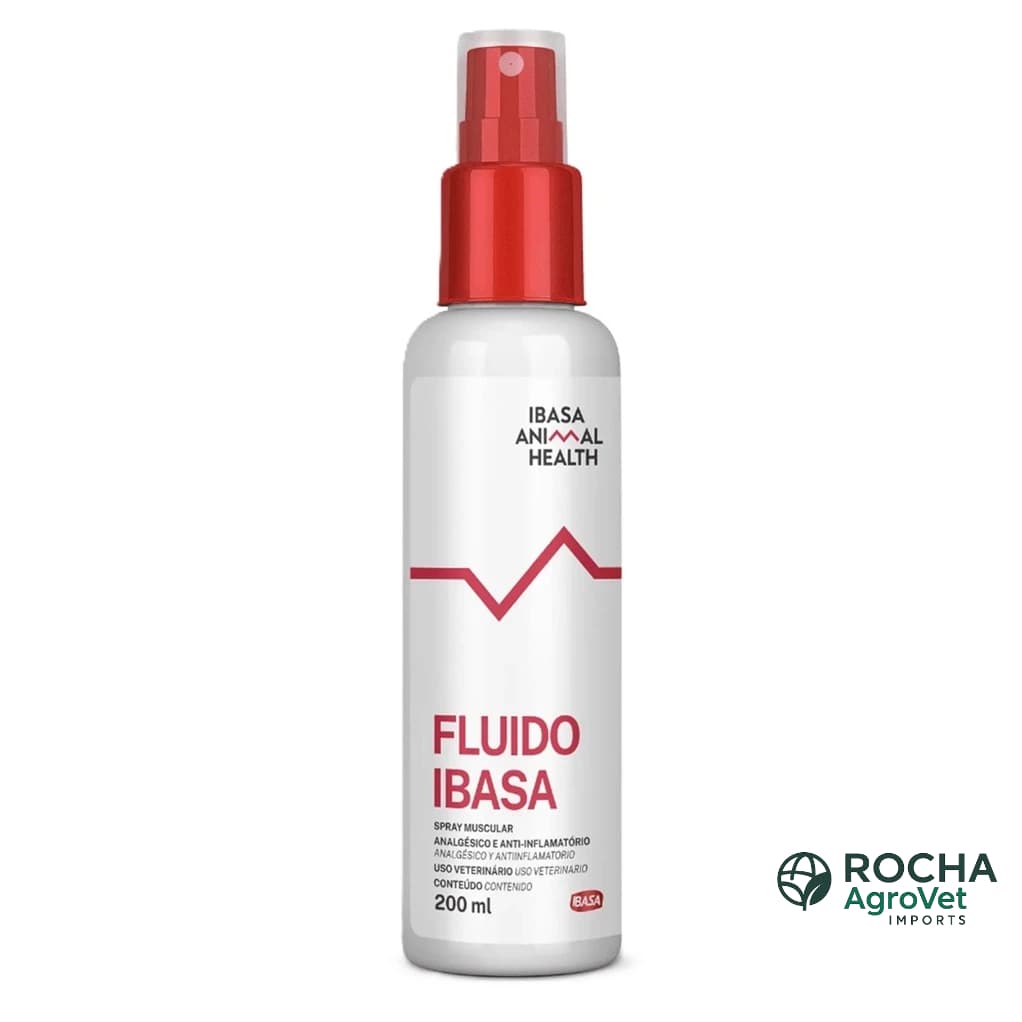 Fluido Ibasa 200ml Spray Muscular Anti-Inflamatório Veterinário