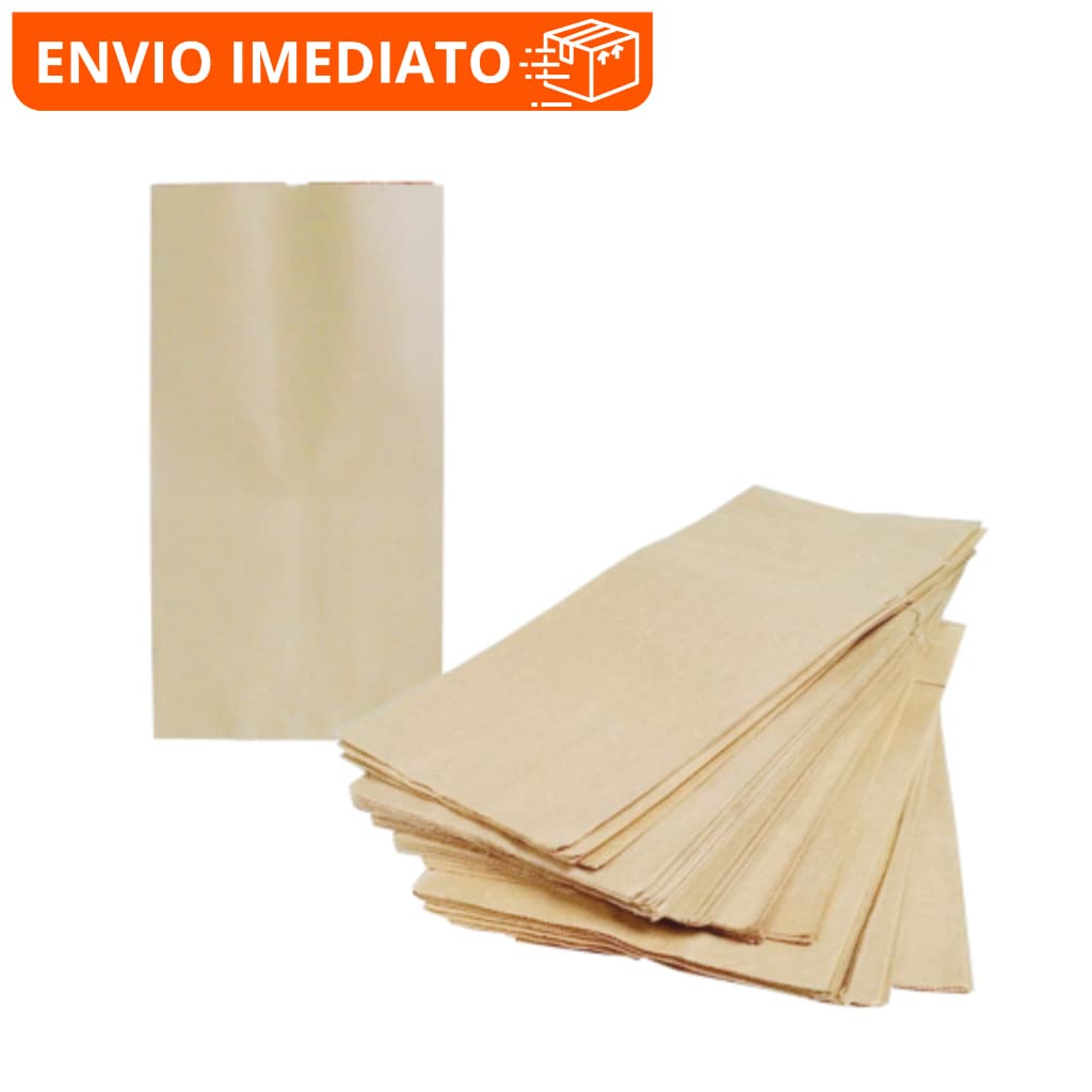 Saco de Papel SP 100 Unidades | Embalagem Reforçada para Lanches, Pães e Delivery