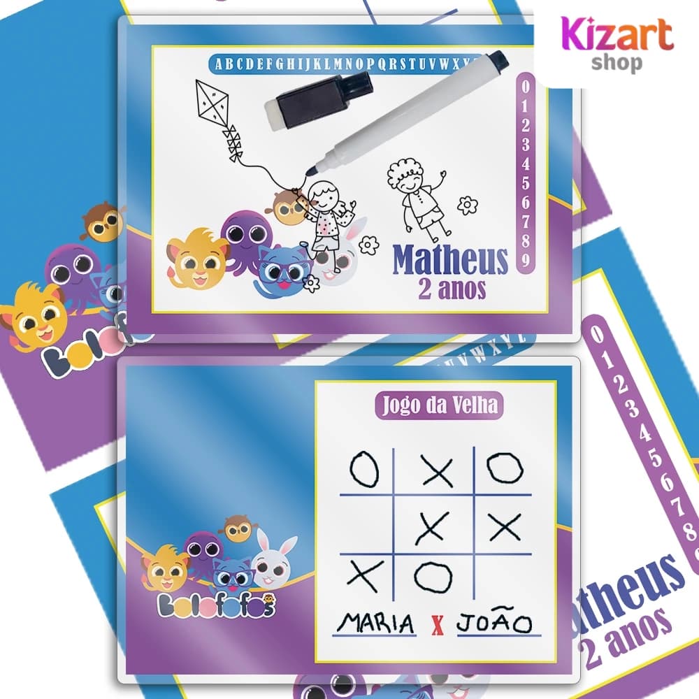 Lousa Mágica Personalizada Para Festa Infantil Lembrancinha Com Canetas Apagáveis Personalizado