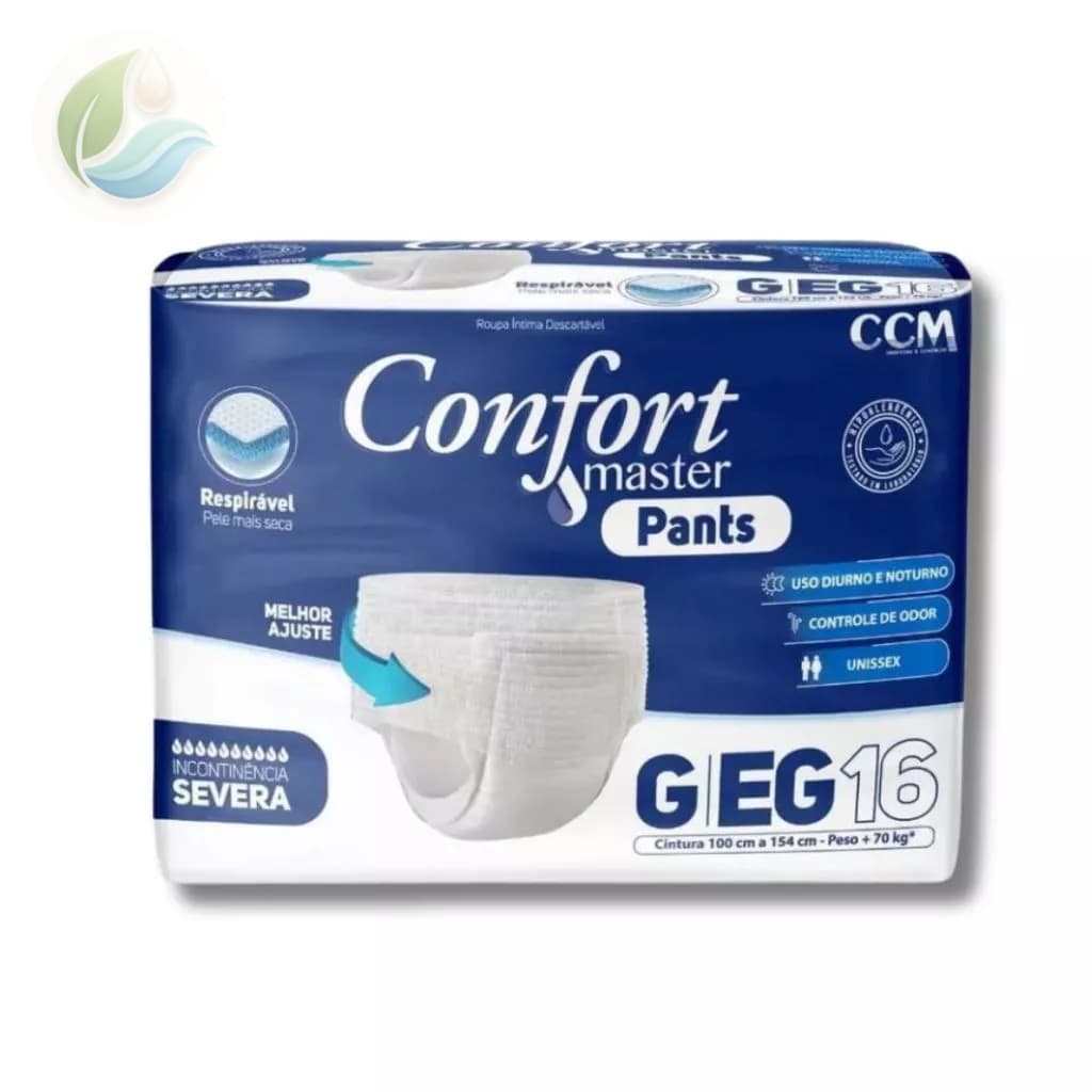 Fralda Geriatrica Confort Master Pants Tamanho G/EG Pacote com 16 Unidades