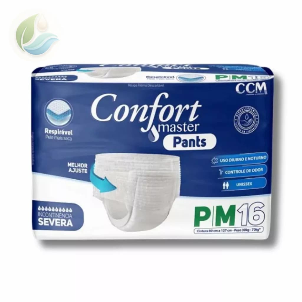 Fralda Geriatrica Confort Master Pants Tamanho P/M Pacote com 16 Unidades