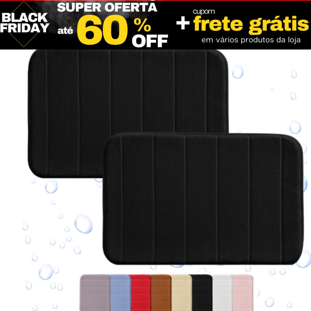 Kit 2 Tapetes de Banheiro Lavabo Antiderrapante Super Soft Absorvente