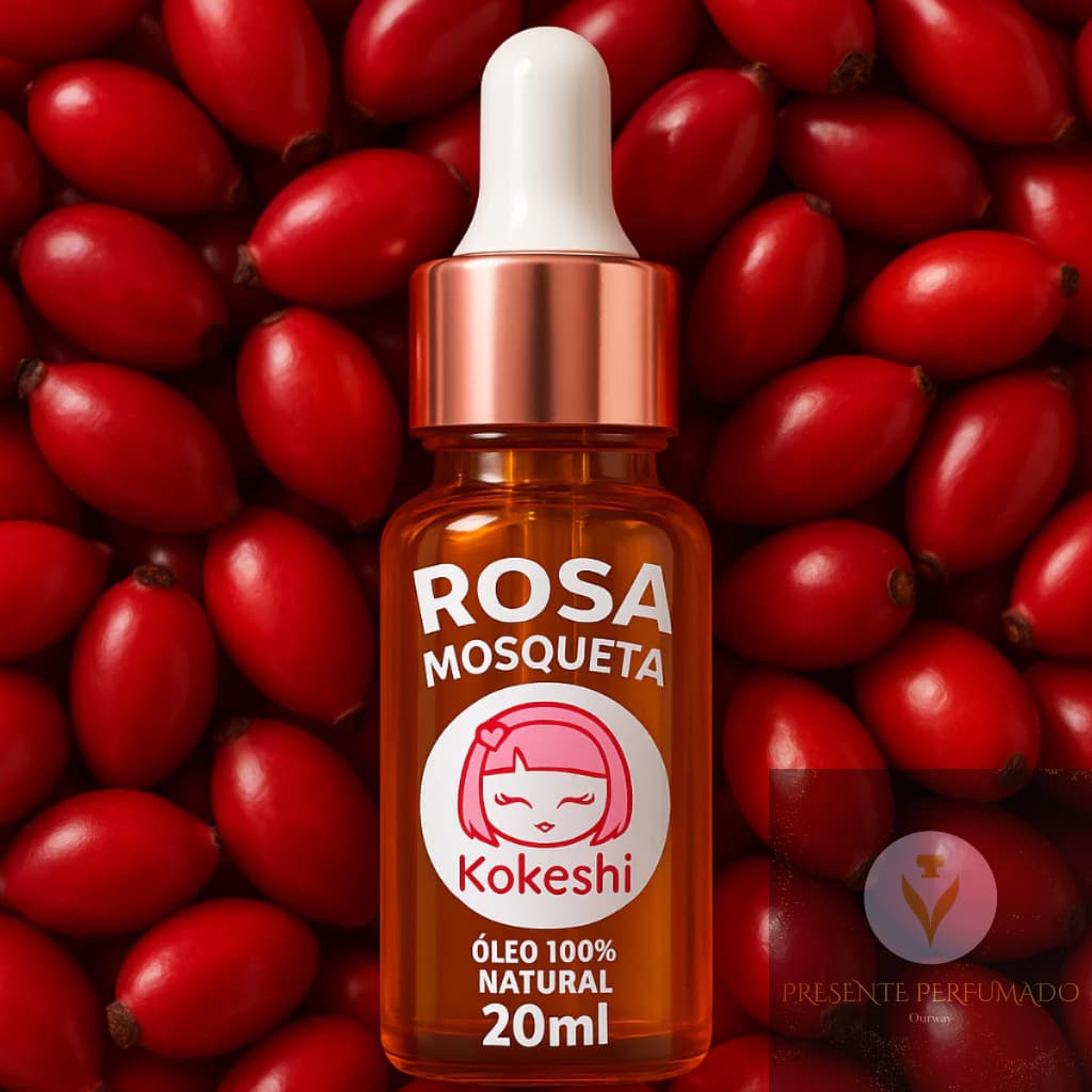 Óleo de Rosa Mosqueta 100% Natural Puro  Kokeshi 20mL Facial Reparação e Hidratação da Pele