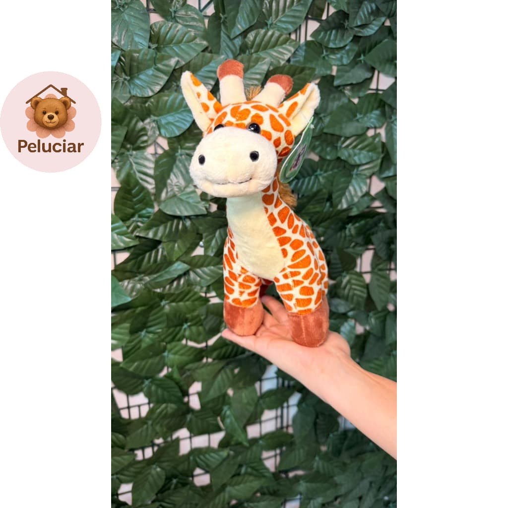 Bichinho de Pelucia Girafa Safari 25cm Brinquedo Decoração Infantil Quarto Bebe ﻿Zoológico Animal