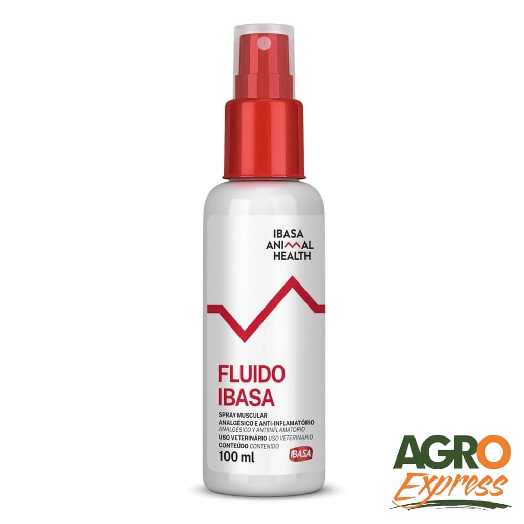 Fluido Ibasa 100ml Spray Muscular Anti-Inflamatório Veterinário