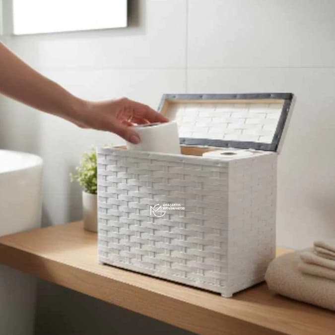 Cesto de Armazenamento Organizador Decorativo para papel higiênico artesanal