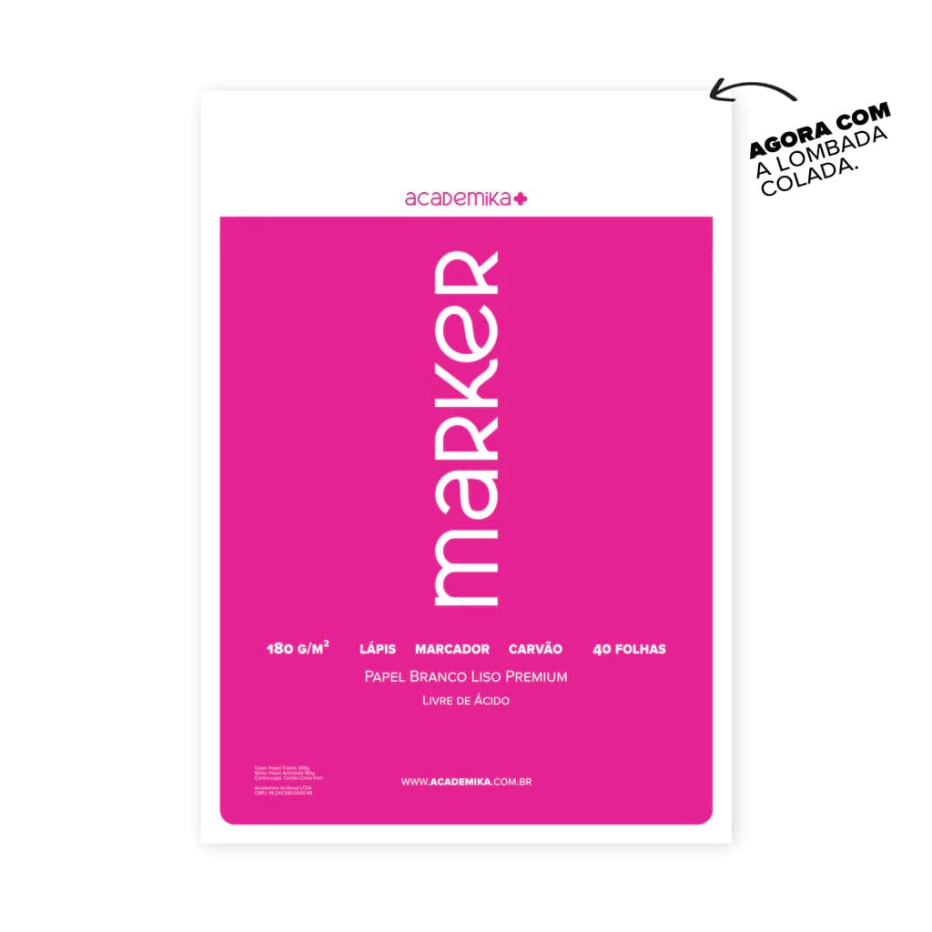 Bloco de papel para Marcadores e Lettering 180g 40 folhas