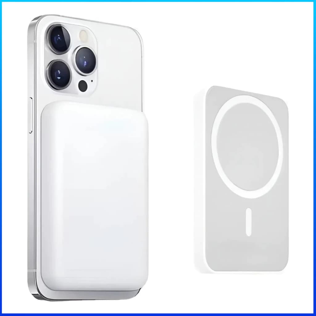 Power Bank MagSafe Portátil Sem Fio 10000mAh para iPhone / Android – Carregamento por Indução, Compacto e Rápido