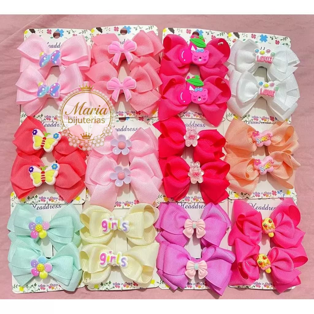 Kit 10  Laços de Cabelo Infantil Bico de Pato