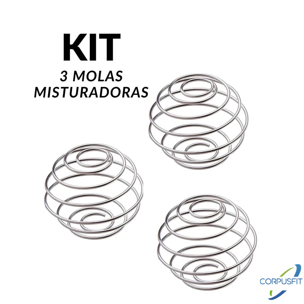 Kit 3 Molas Misturadoras Inox Peq 6 Espiral