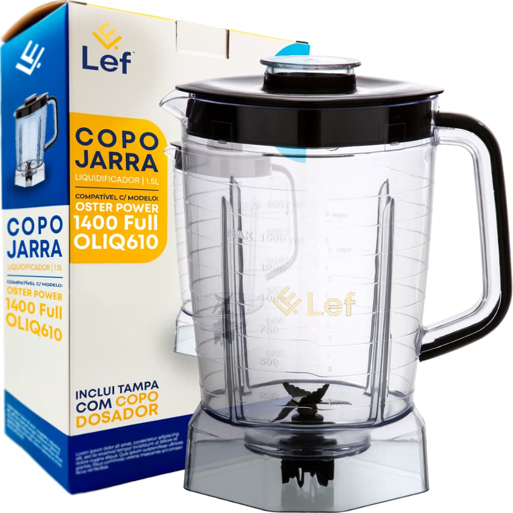 Copo Liquidificador Para Oster Power 1400 Full Oliq610 Preto