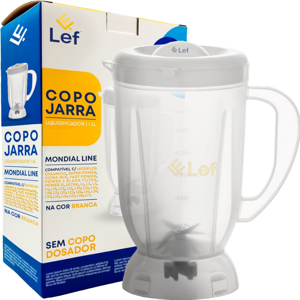 Copo p/liquidificador Mondial Line Dinâmico Super Power Ultra Mix Fast Power Power2i translúcido