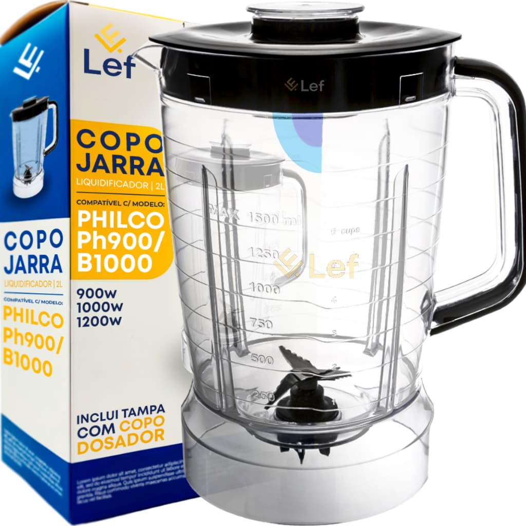 Copo P/ liquidificador Philco Ph900 1000w 1200w PLQ 1412 PLQ1212 Funkitchen Britânia B1000 BLQ1380