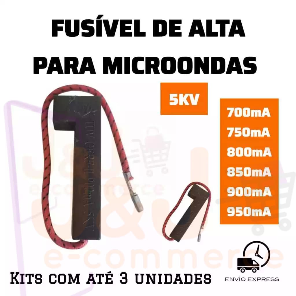 Kit até 03 unid- ​Fusível de Alta Tensão para Microondas 5KV - 0.7A /700mA a 0.9A/900mA - Peça Usada