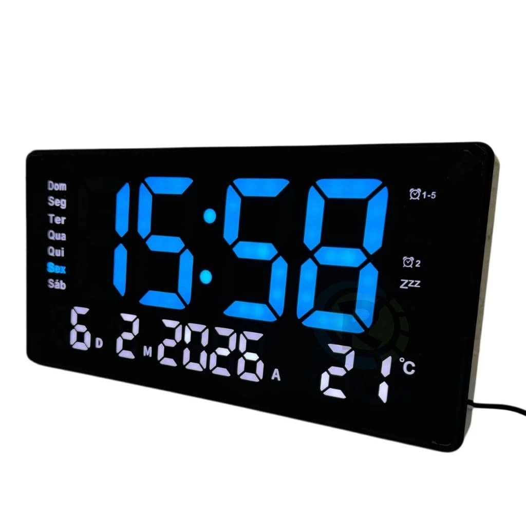 Relógio Digital Led Parede Mesa Grande Alarme Termômetro Usb