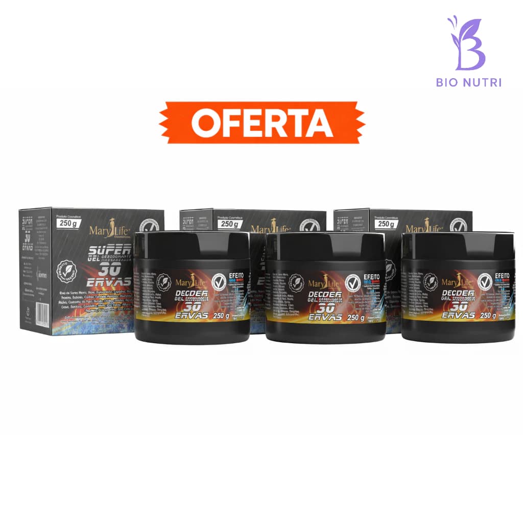 🔥Kit  Gel 30 Ervas para o Corpo 250g - Alívio e Relaxamento Natural!
