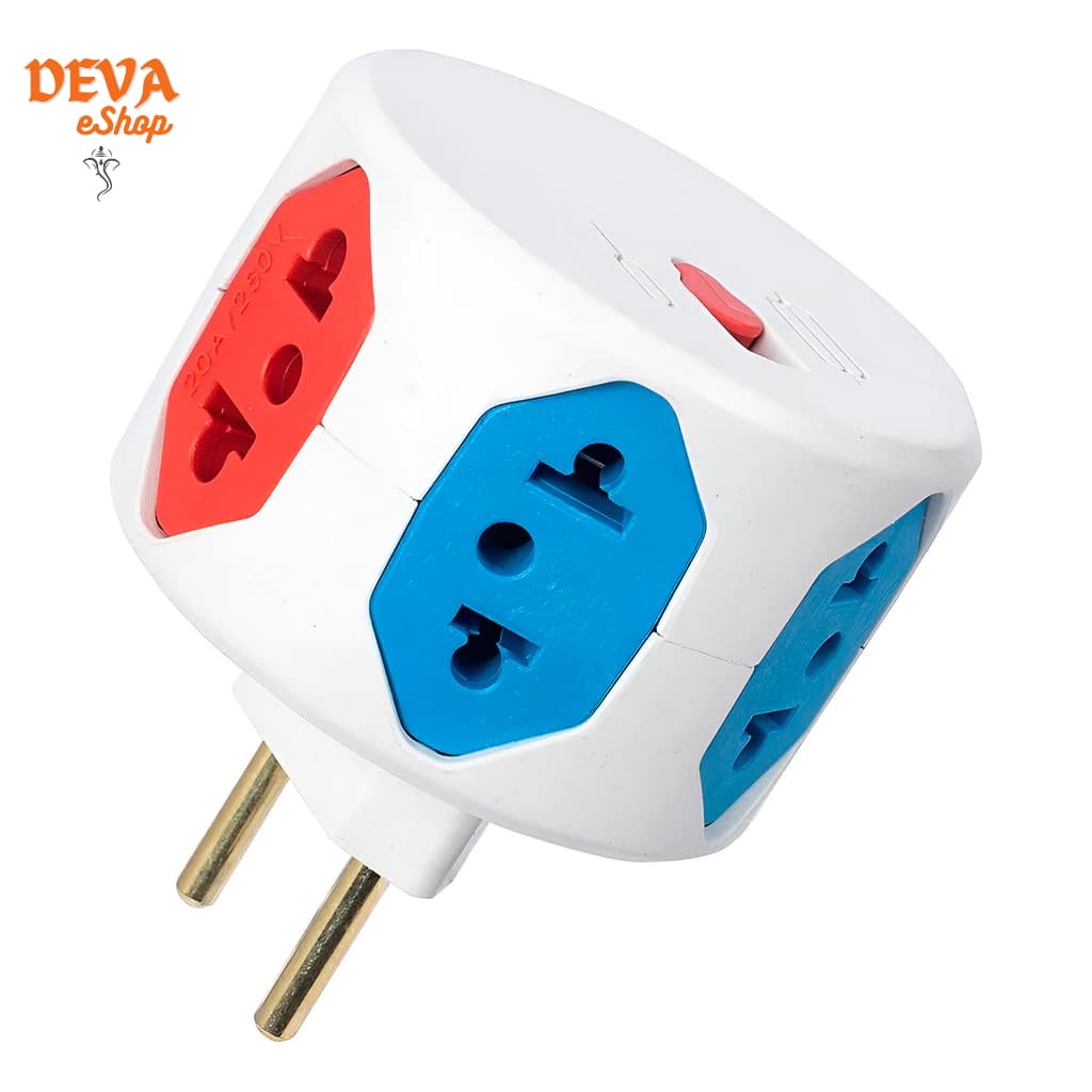 Adaptador Tomada 6 Entradas com Fusível Eletricidade