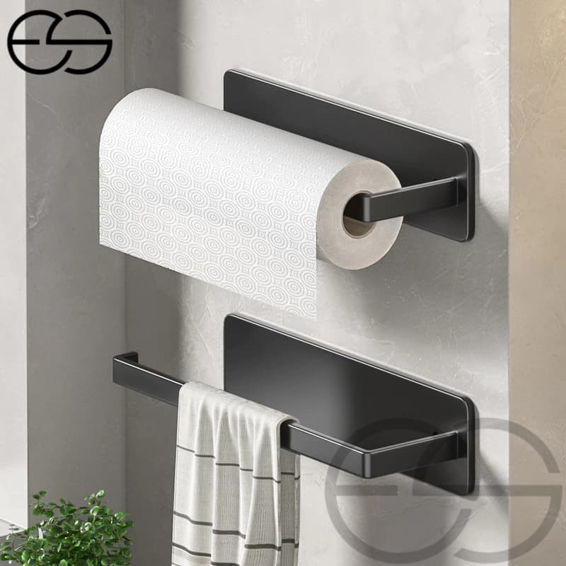 Suporte de rolo de toalha de papel de cozinha não poroso montado na parede ES