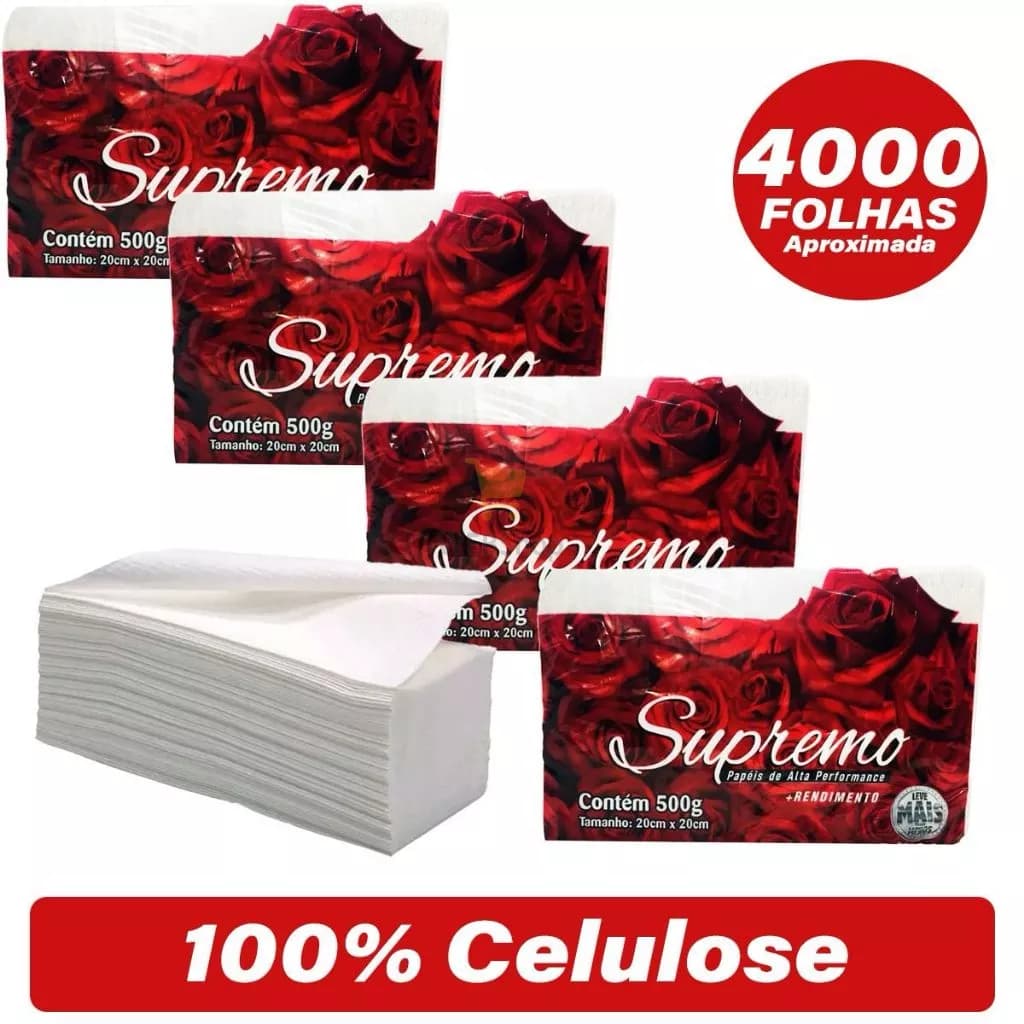Papel Toalha Interfolha 2 Dobras Extra Branco 20x21 cm 4000 Folhas Enxuga Bem para  Casa Industrias