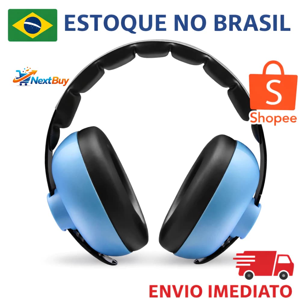 Abafador de Ouvido Infantil Proteção Auditiva Anti Ruído Ajustável Autismo Shows Escola Confortável