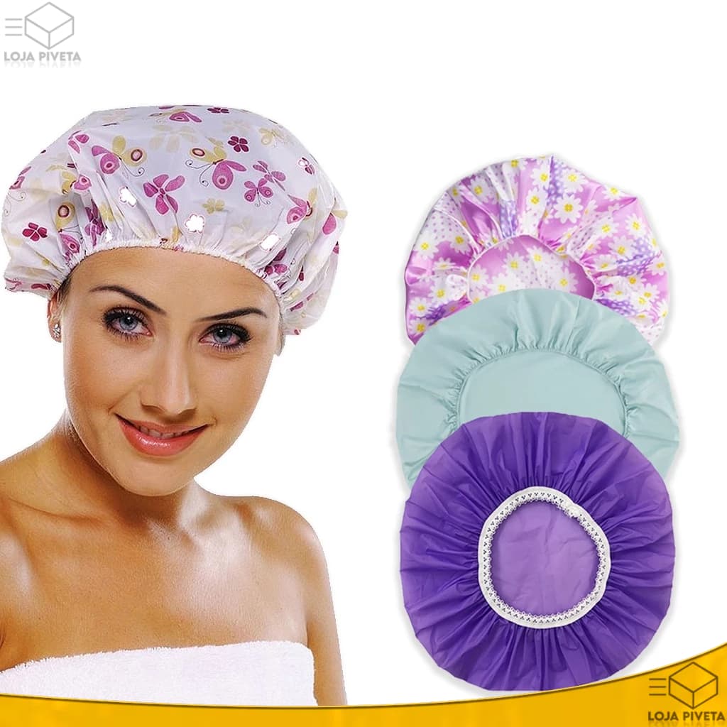 Kit 15/30/45/60/75 Toucas Para Banho Com Elástico Impermeável Tintura Hidratação Várias Estampas