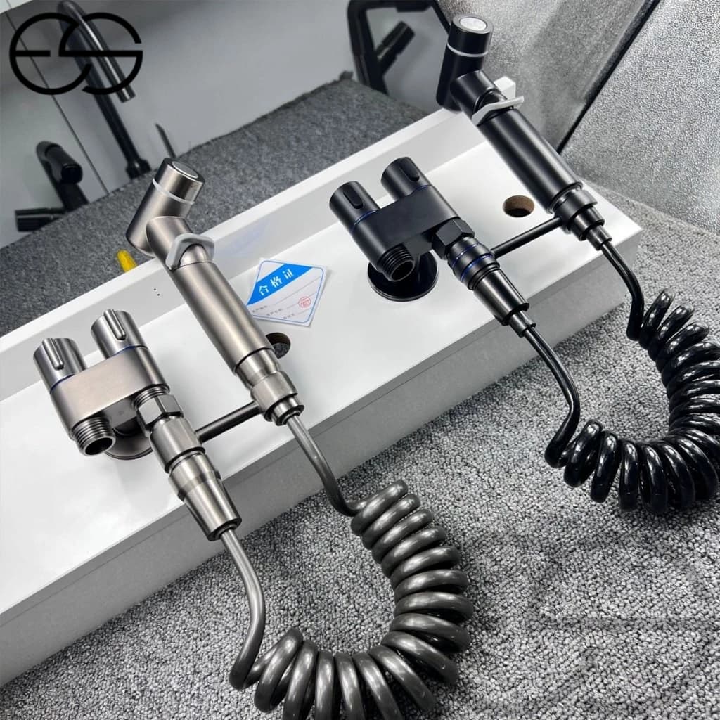 KIT Banheiro Ducha Higiênica Duas Saídas De 1/2 Mm Com Registro Conjunto De Pulverizador ES