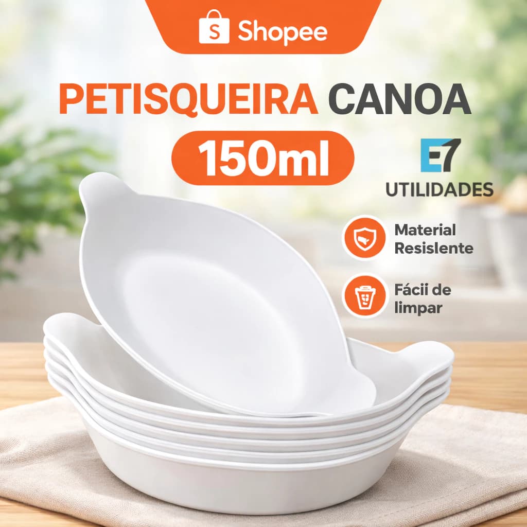 Kit 5 a 50 Petisqueiras Barquinha Canoa 150ml Pequena Petiscos Festa Frios Amendoim Molho Branca