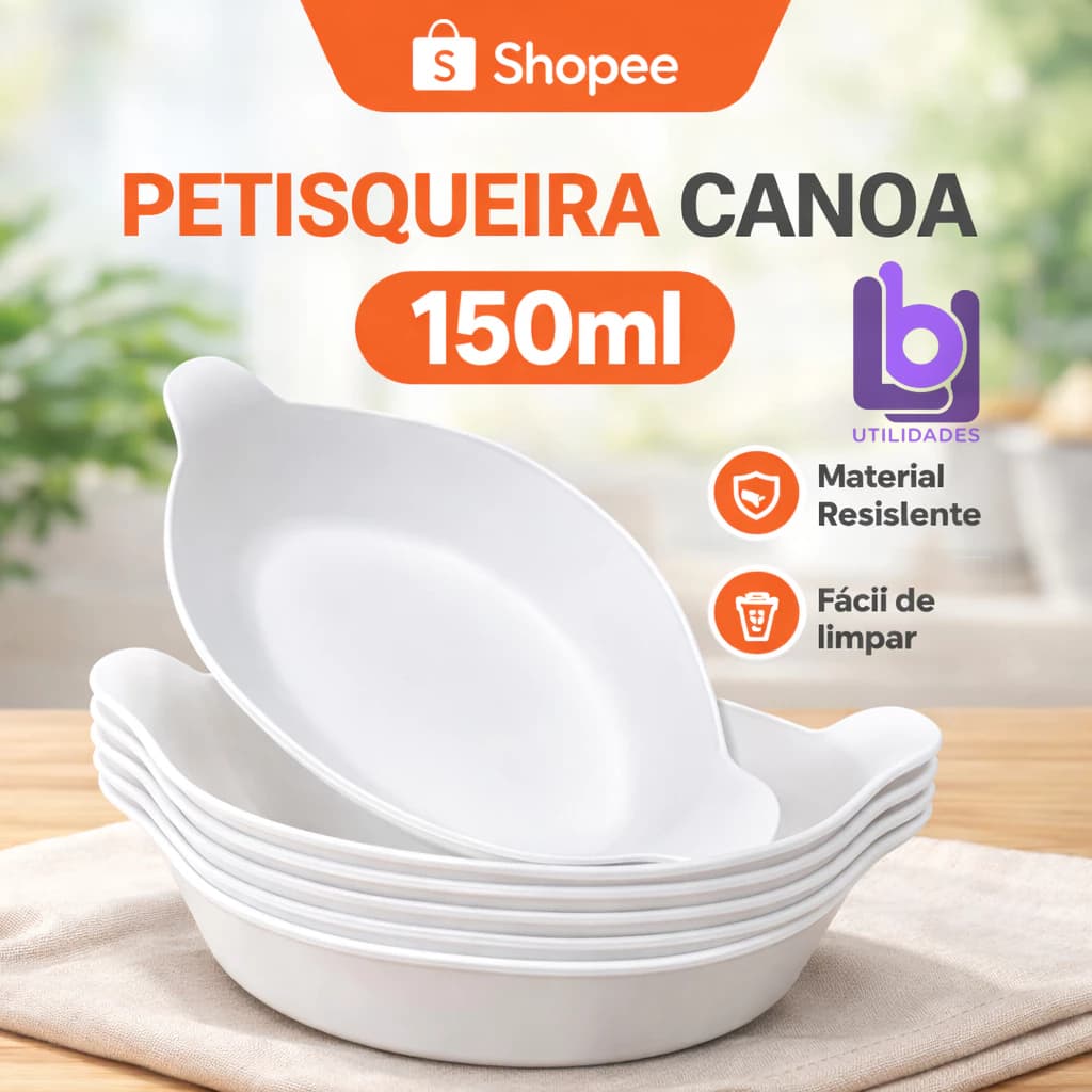 Kit 5 a 50 Petisqueiras Barquinha Canoa 150ml Pequena Petiscos Festa Frios Amendoim Molho Branca