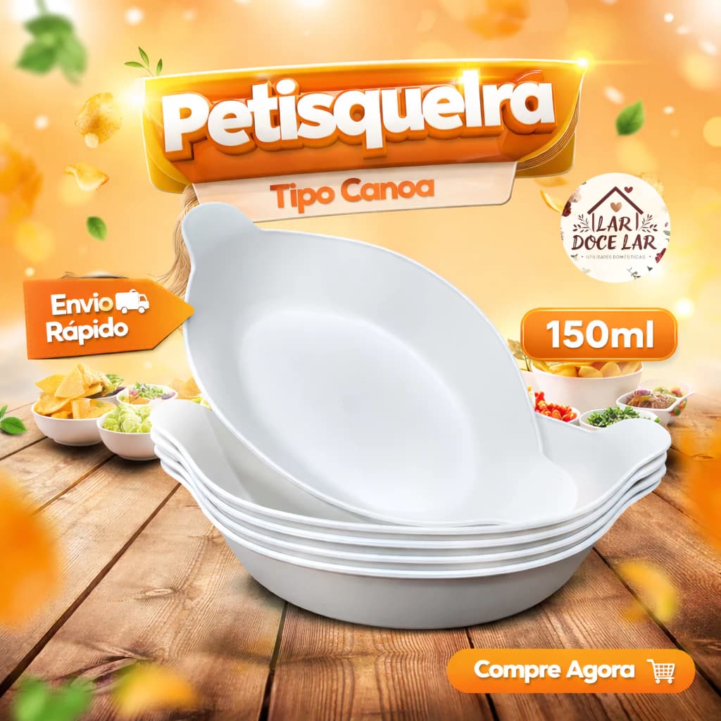 Kit 2 a 10 Petisqueira Barquinha Canoa 150ml Pequena Branca Churrasco Festa Frios Amendoim Caldos