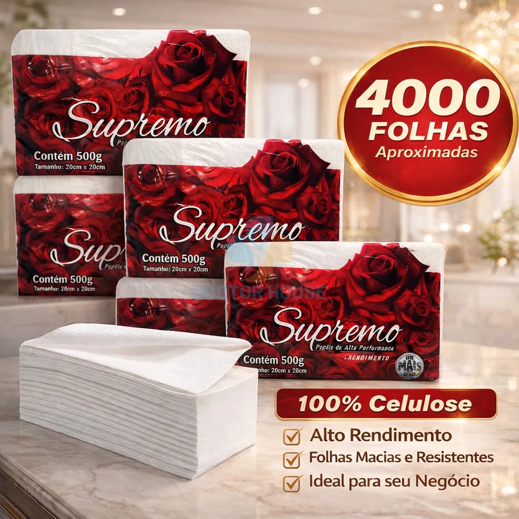 Papel Toalha Interfolha 2 Dobras Extra Branco 20x21 cm 4000 Folhas Enxuga Bem para  Casa Industrias