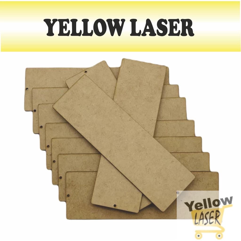 KIT MARCA-PÁGINAS 10 UNIDADES MDF 3mm CRU VÁRIOS TAMANHOS 21X5CM, 16X5CM, 14X4CM - ACHADINHOS DA SHOPEE