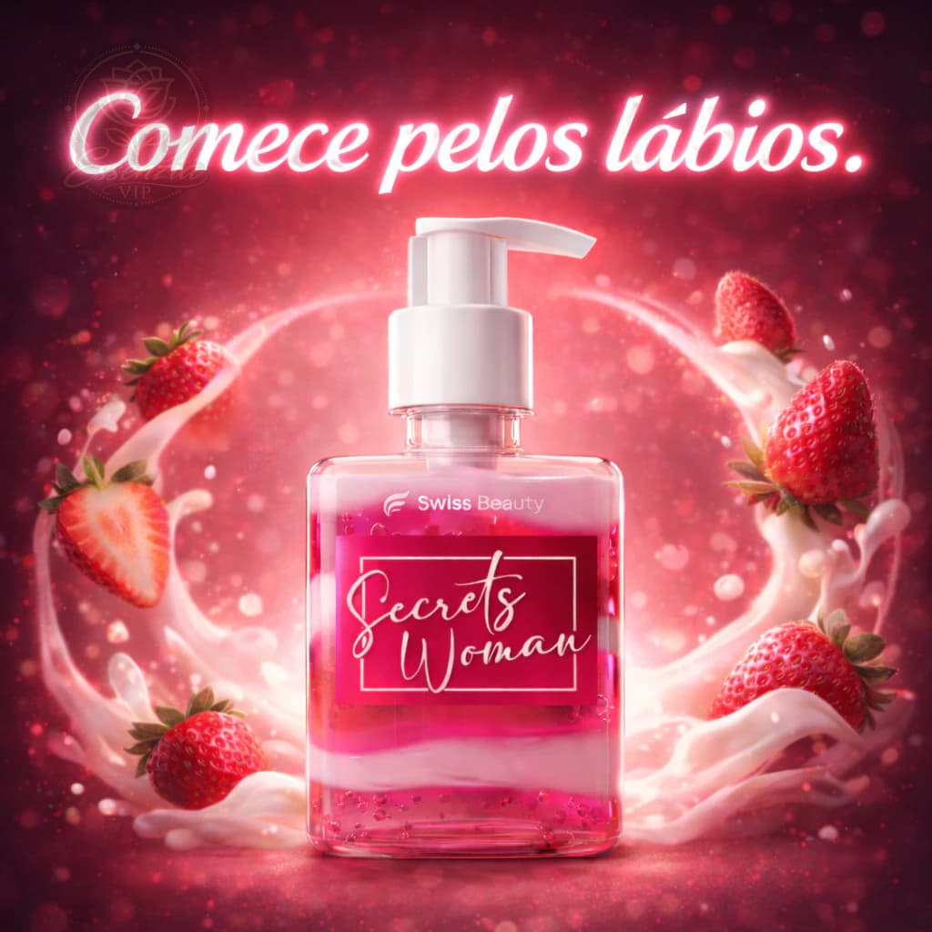 Gel Lubrificante Comestível Morango cremoso e Creme Beijável  Base Água Grande 240g